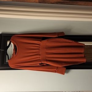 Revamped dress rust red size large